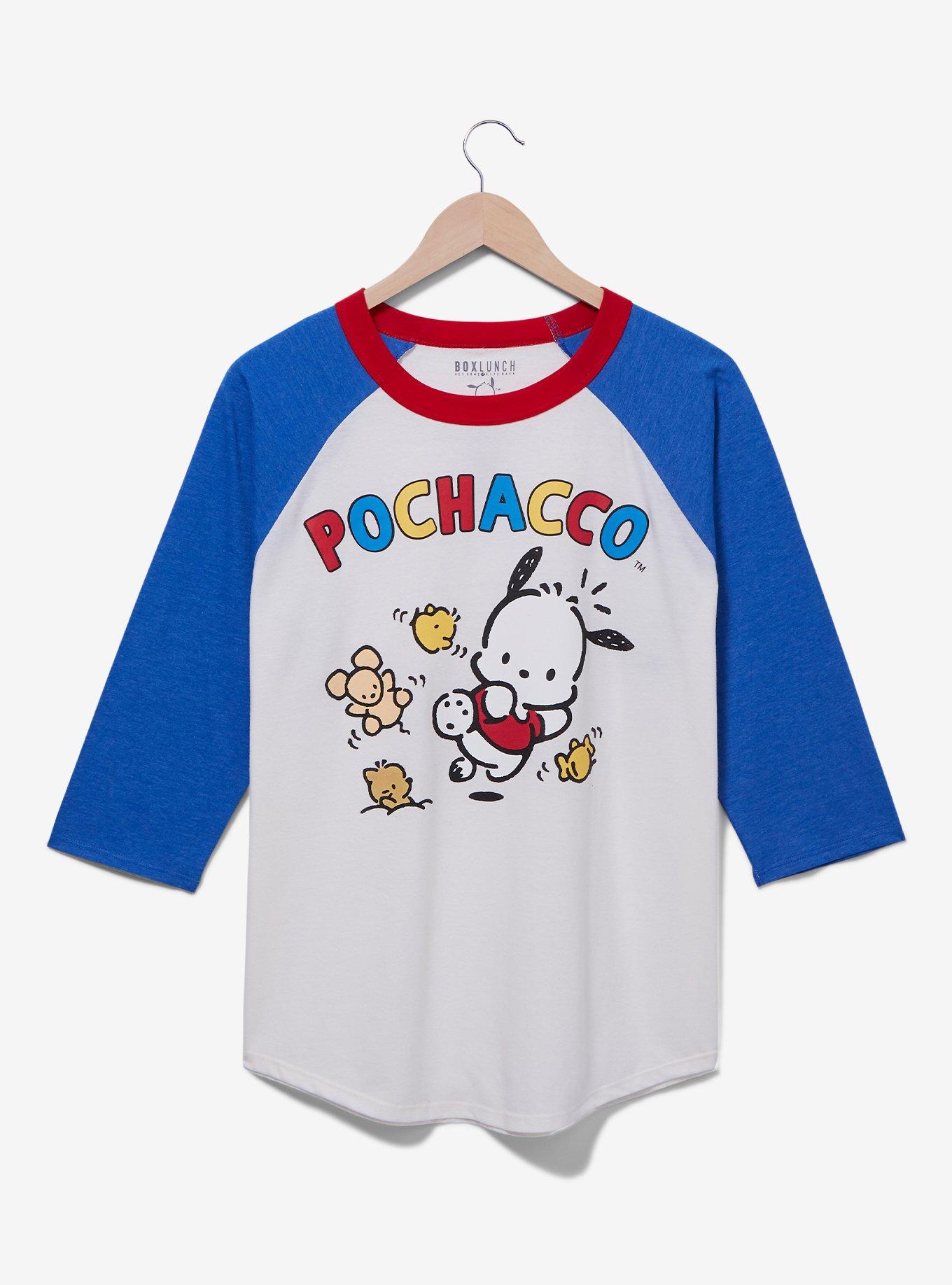 Sanrio Pochacco Portrait Raglan T-Shirt - BoxLunch Exclusive, OFF WHITE, hi-res