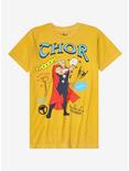 Marvel Thor Doodle Icons Women's T-Shirt - BoxLunch Exclusive, MUSTARD, hi-res