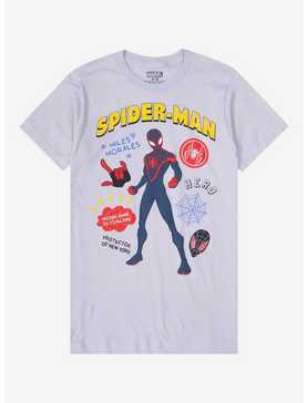 Marvel Spider-Man Miles Morales Doodle Icons Women's T-Shirt - BoxLunch Exclusive, , hi-res