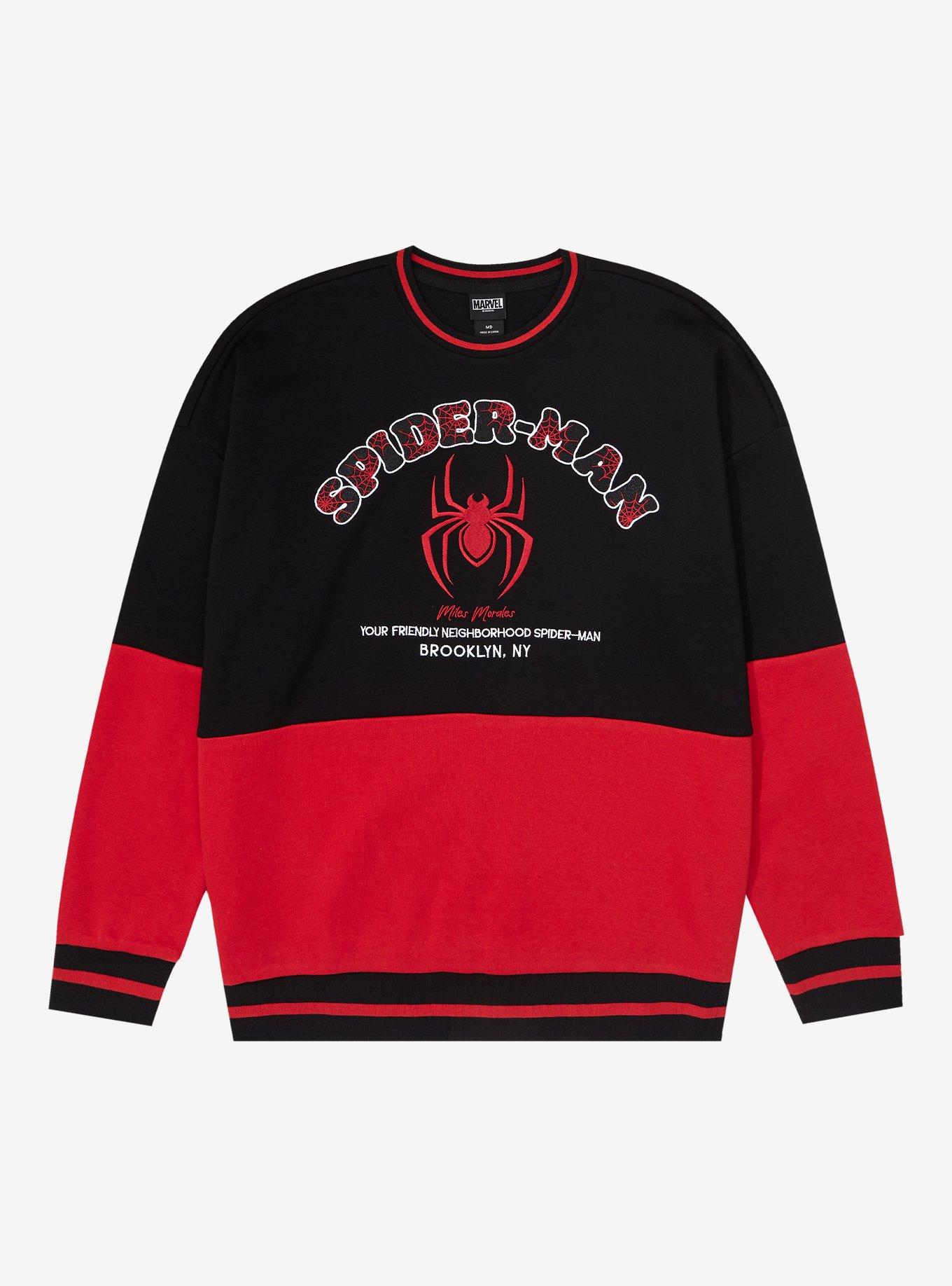 Marvel Spider-Man Miles Morales Panel Crewneck - BoxLunch Exclusive, MULTI, hi-res