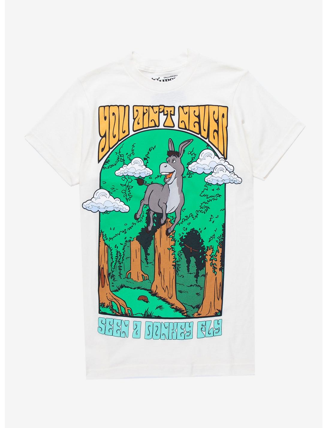 Shrek Never Seen a Donkey Fly T-Shirt - BoxLunch Exclusive, OFF WHITE, hi-res