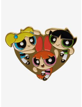 The Powerpuff Girls Trio Heart Enamel Pin, , hi-res