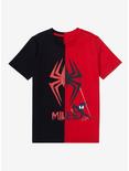 Marvel Spider-Man: Across the Spider-Verse Miles Morales Split Color Youth T-Shirt - BoxLunch Exclusive, SPLIT SOLID, hi-res
