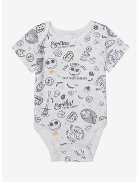 Plus Size Disney The Nightmare Before Christmas Icons Allover Print Infant One-Piece - BoxLunch Exclusive, , hi-res