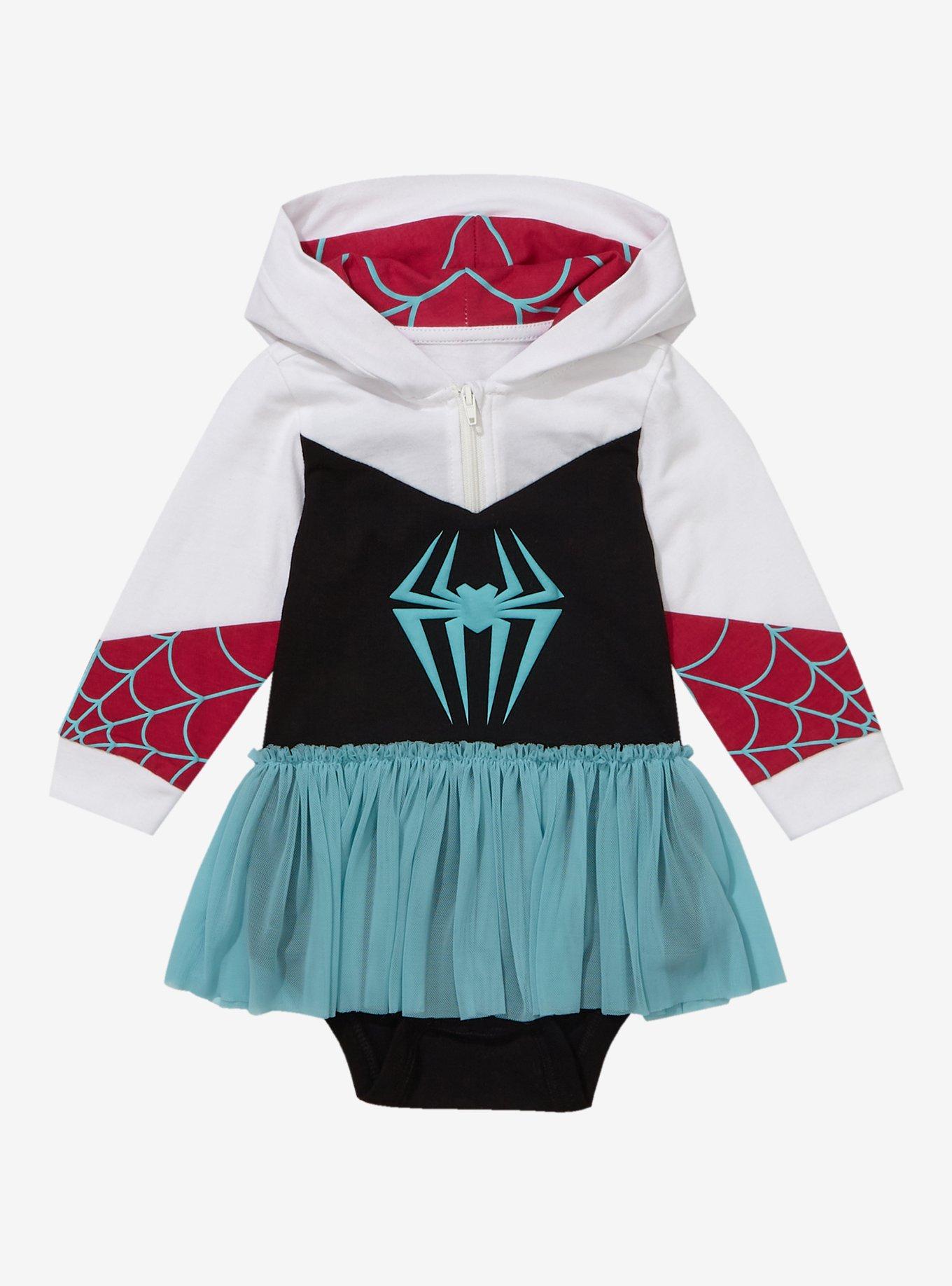 Marvel Spider-Man Spider-Gwen Infant Tutu One-Piece - BoxLunch Exclusive, WHITE, hi-res