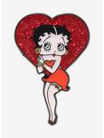 Betty Boop Glitter Heart Enamel Pin, , hi-res