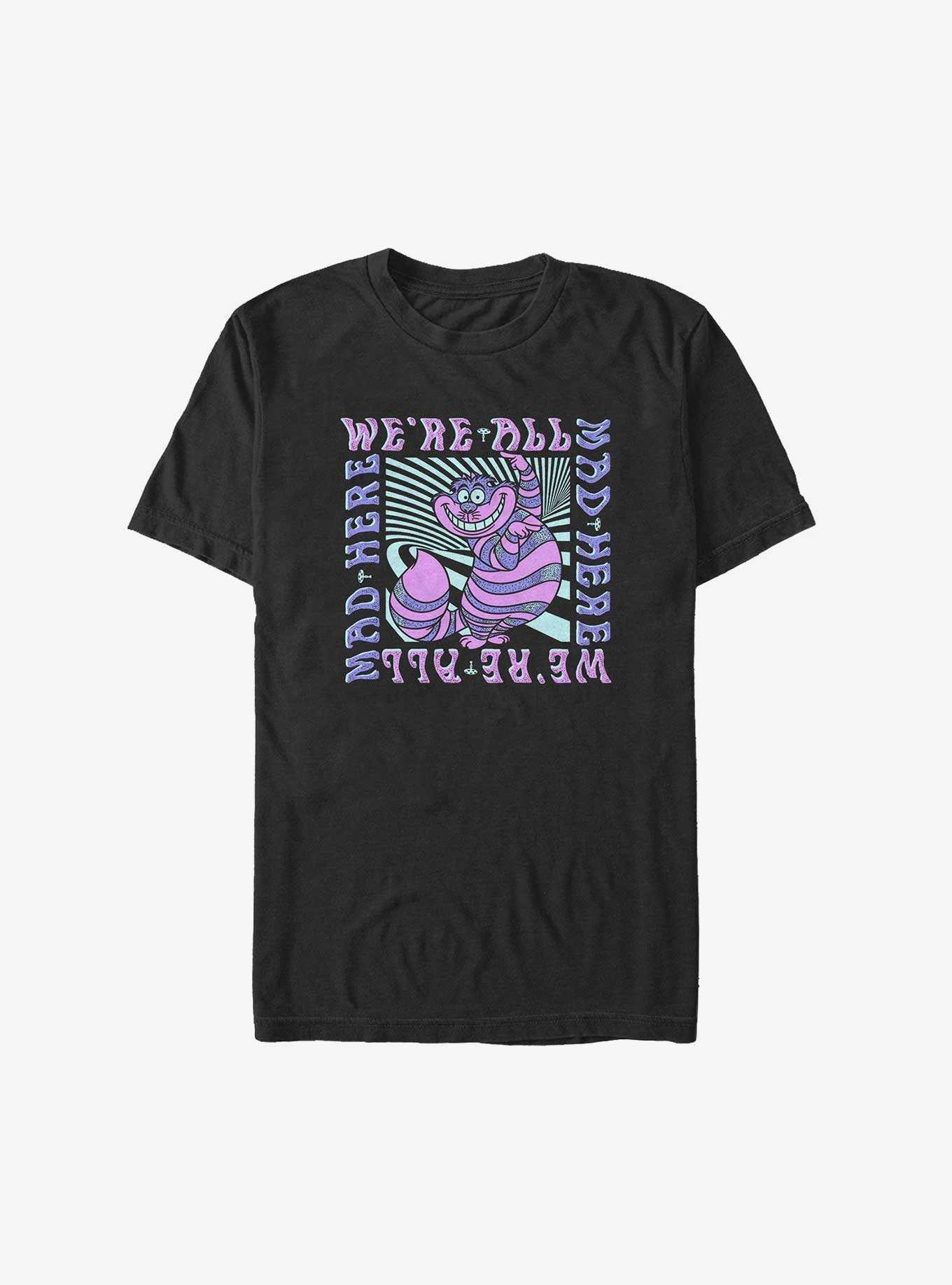 Disney Alice In Wonderland Trippy Cheshire We're All Mad Big & Tall T-Shirt, , hi-res