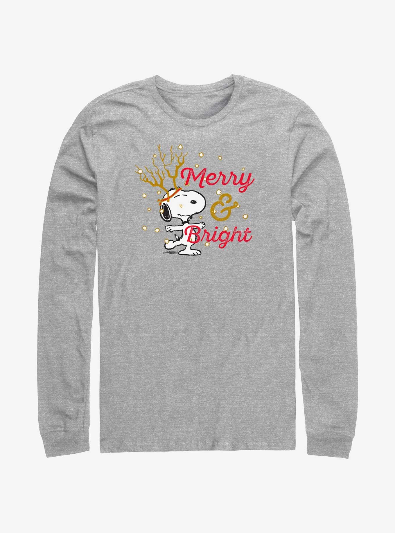 Peanuts Reindeer Snoopy Merry & Bright Long-Sleeve T-Shirt, , hi-res