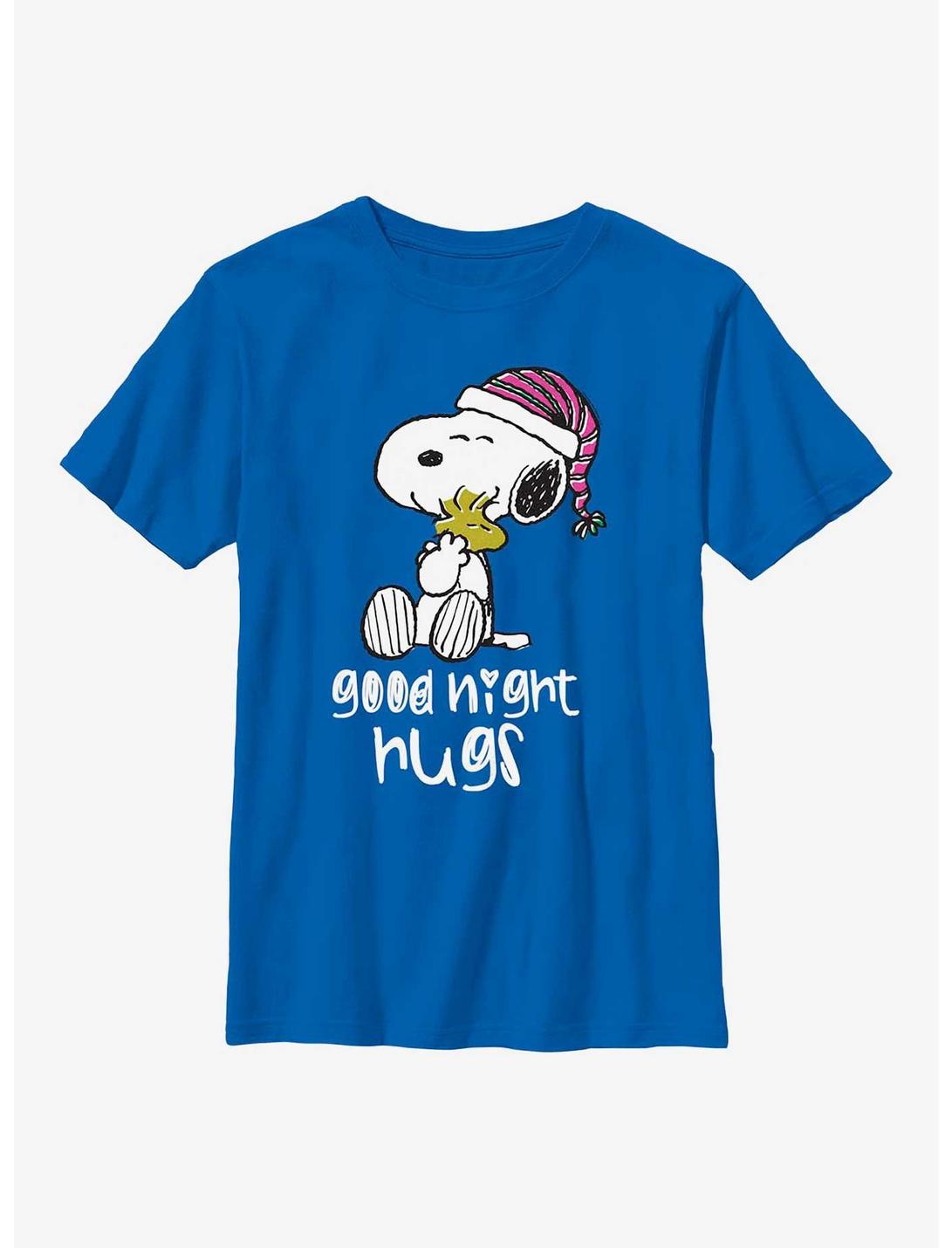 Peanuts Snoopy Goodnight Hugs Youth T-Shirt, ROYAL, hi-res