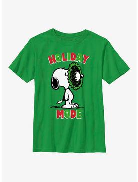 Peanuts Holiday Mode Snoopy Wreath Youth T-Shirt, , hi-res