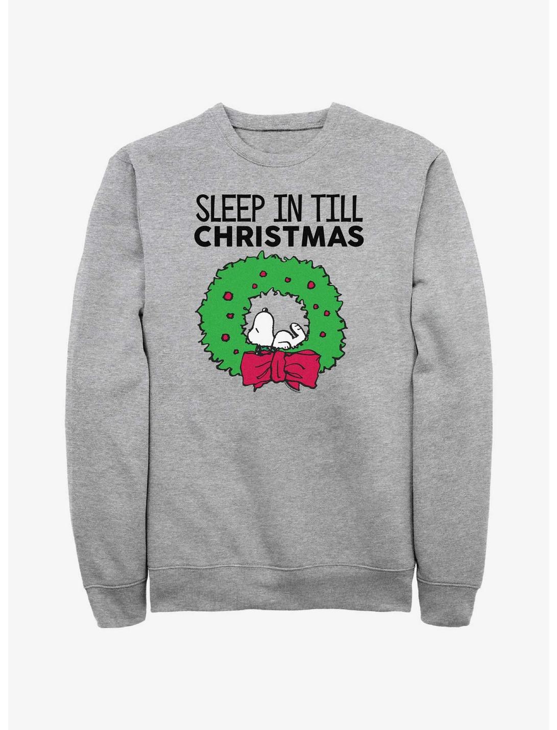 Peanuts Sleep In Till Christmas Sweatshirt, ATH HTR, hi-res