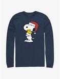 Peanuts Snoopy & Woodstock Holiday Hugs Long-Sleeve T-Shirt, NAVY, hi-res