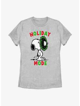 Peanuts Holiday Mode Snoopy Wreath Womens T-Shirt, , hi-res