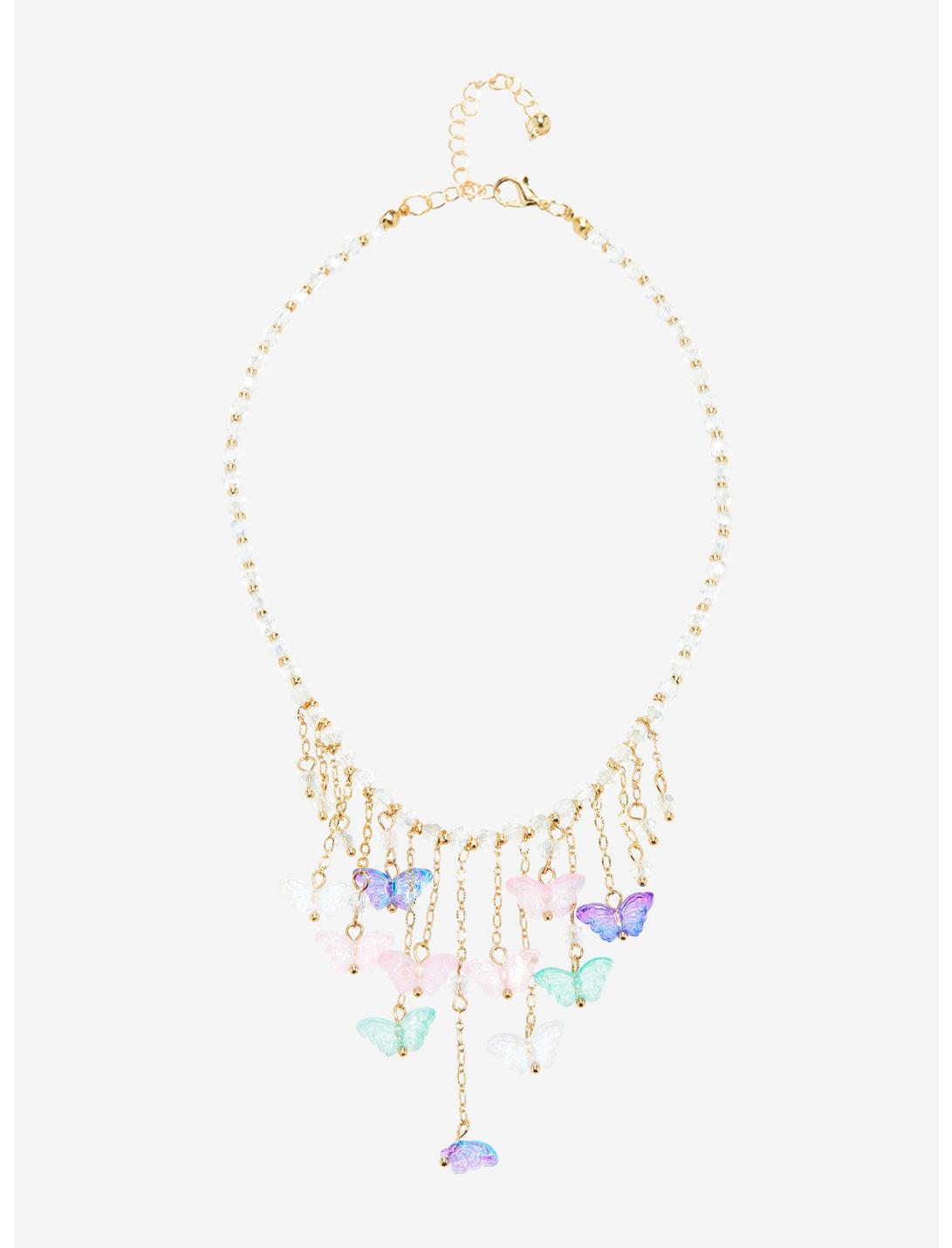 Sweet Society Butterfly Cascading Choker, , hi-res
