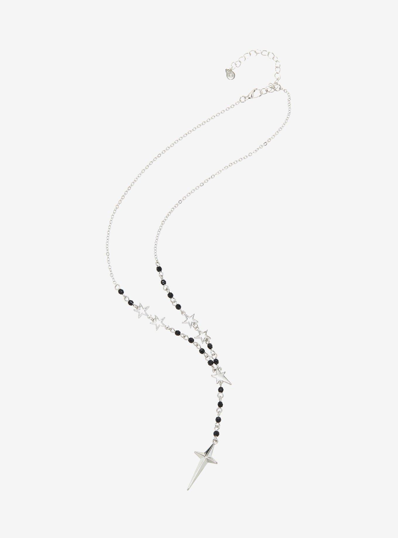 Star Beaded Rosary Necklace, , hi-res