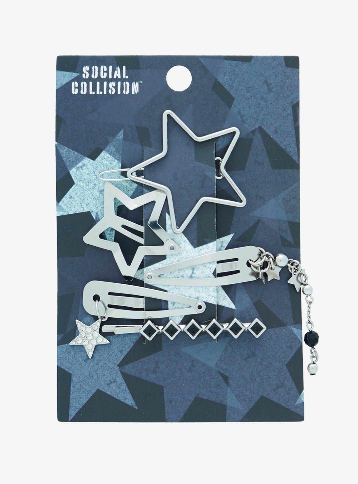 Social Collision Star Hair Clip Set, , hi-res