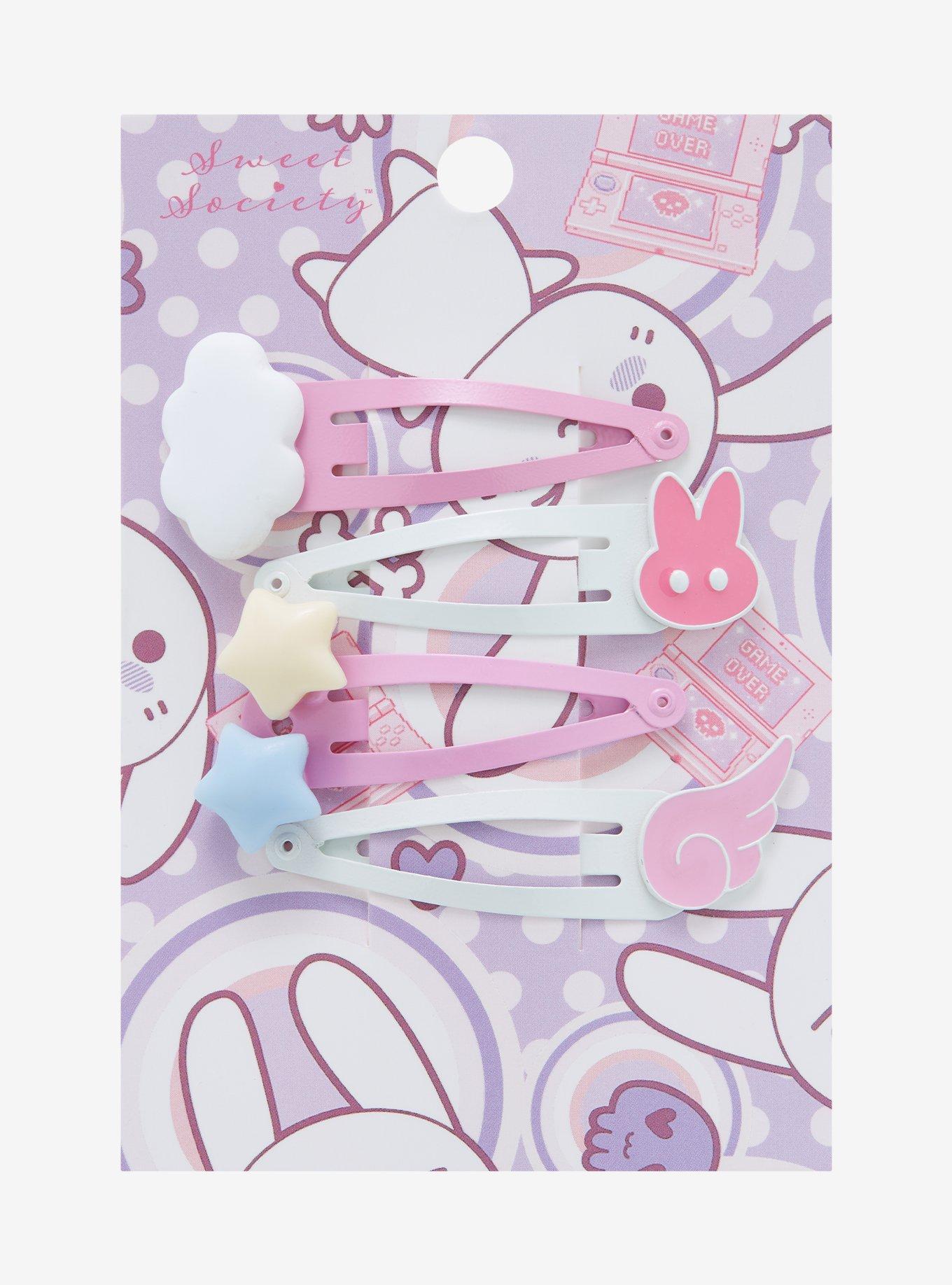 Sweet Society Kawaii Cloud Bunny Hair Clip Set, , hi-res