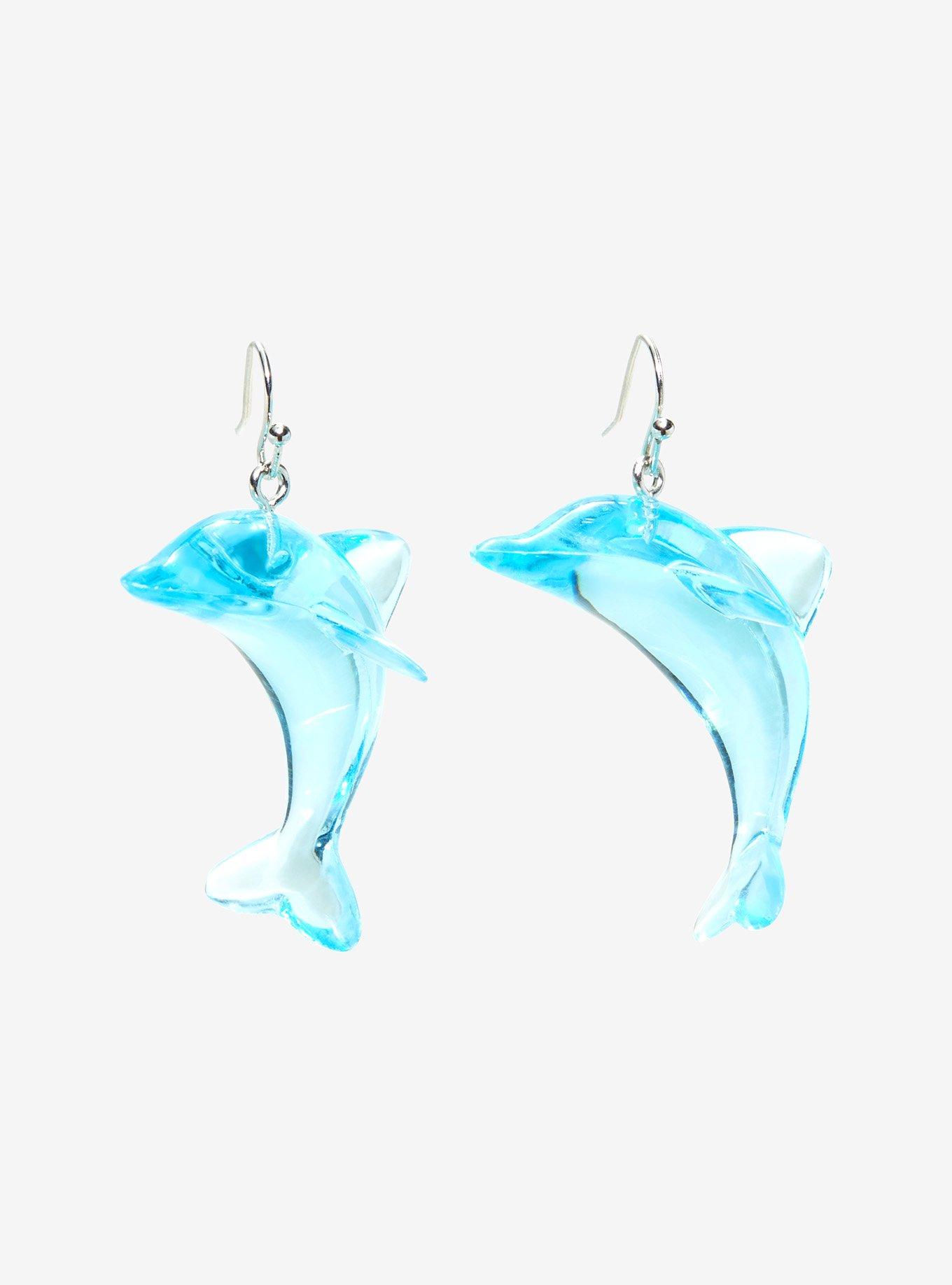 Blue Dolphin Drop Earrings, , hi-res