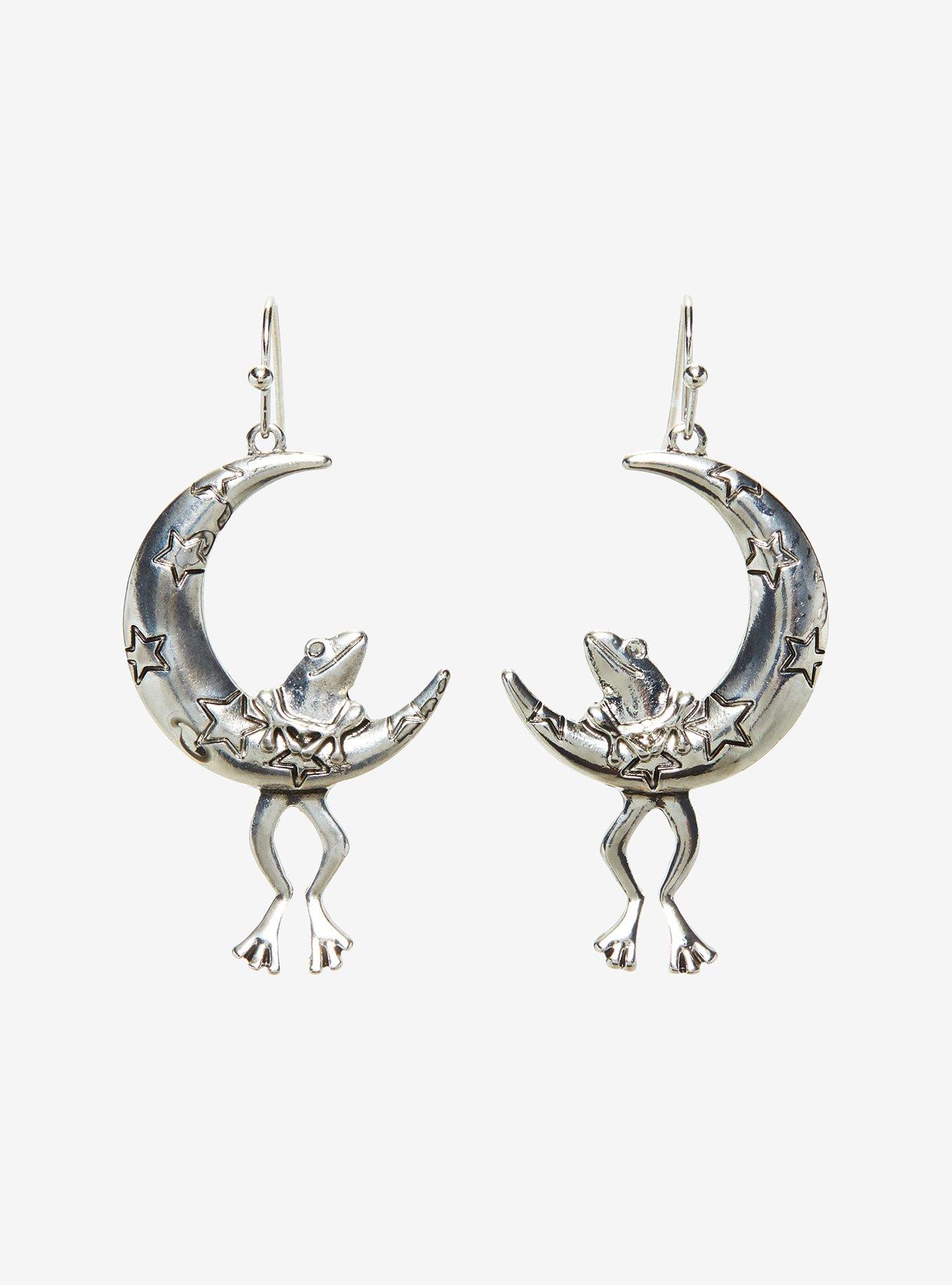 Frog Moon Drop Earrings, , hi-res