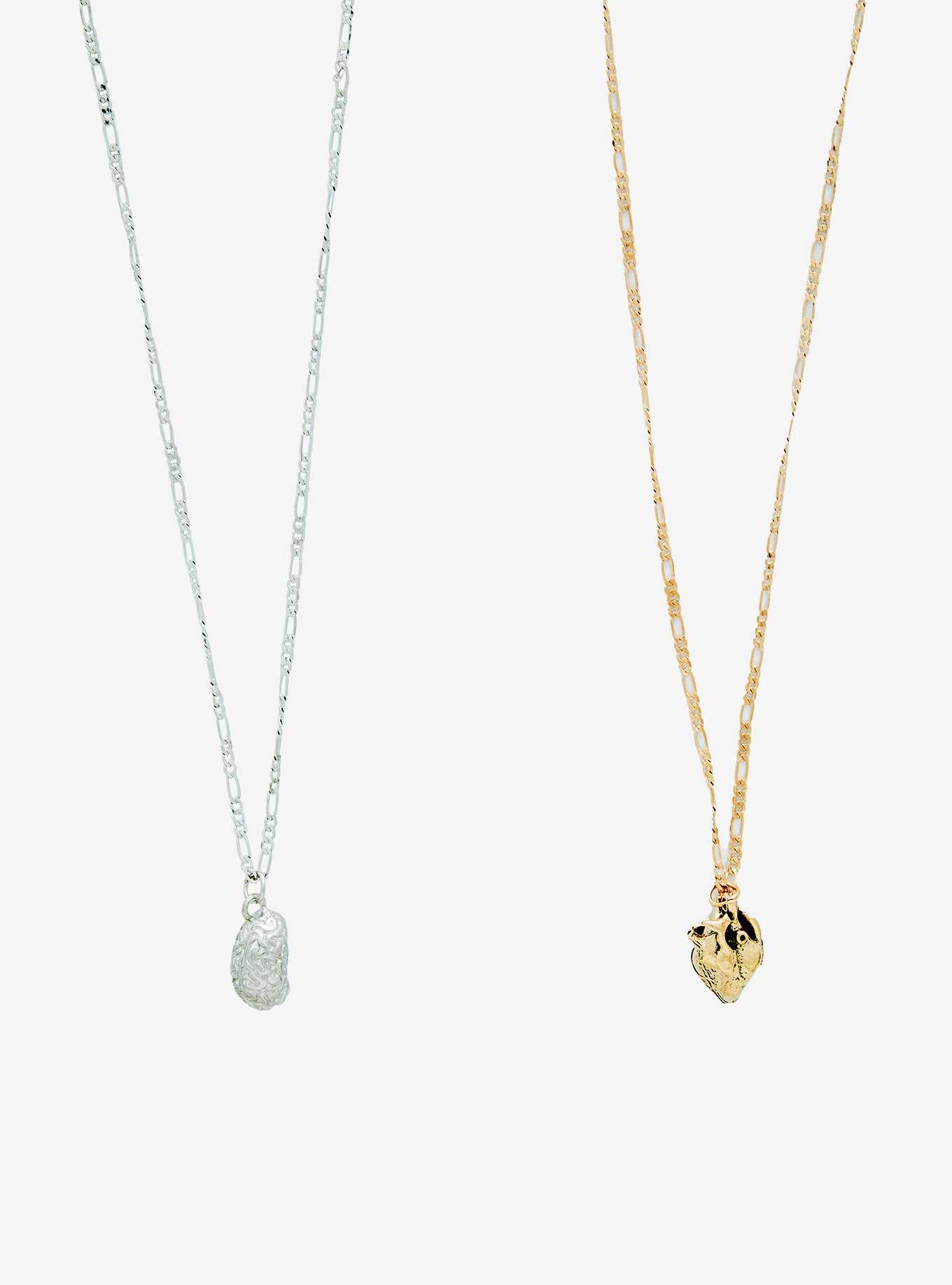 Brain Heart Best Friend Necklace Set, , hi-res