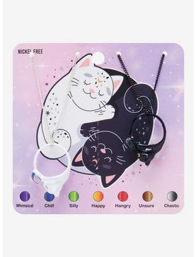Black & White Cat Mood Best Friend Necklace Set, , hi-res
