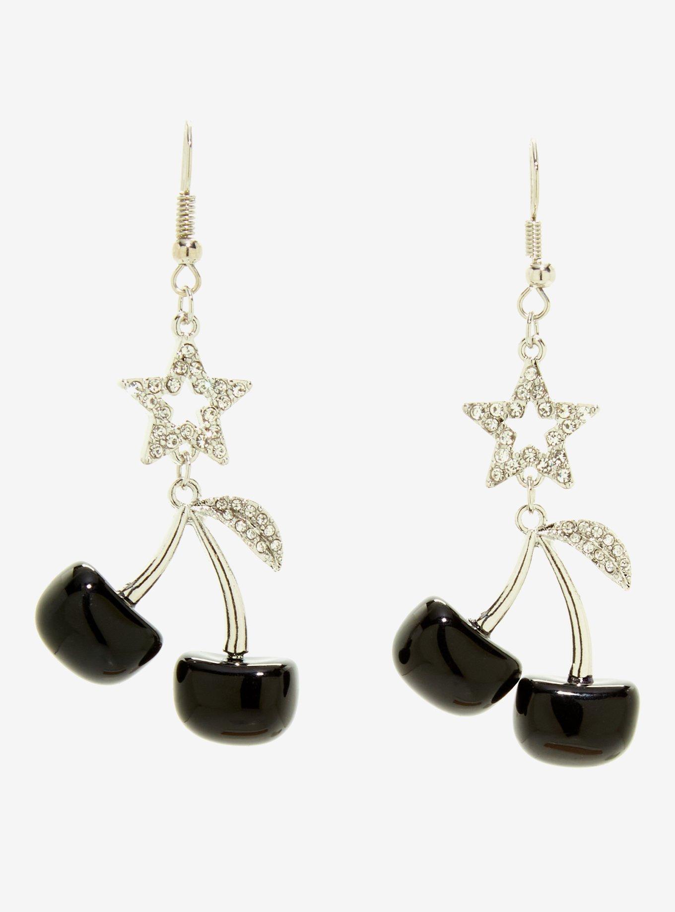 Black Cherry Bling Earrings, , hi-res