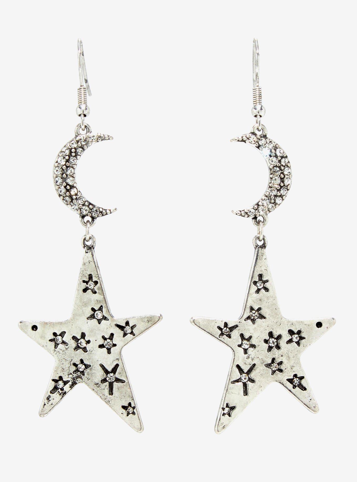 Moon Star Statement Earrings, , hi-res