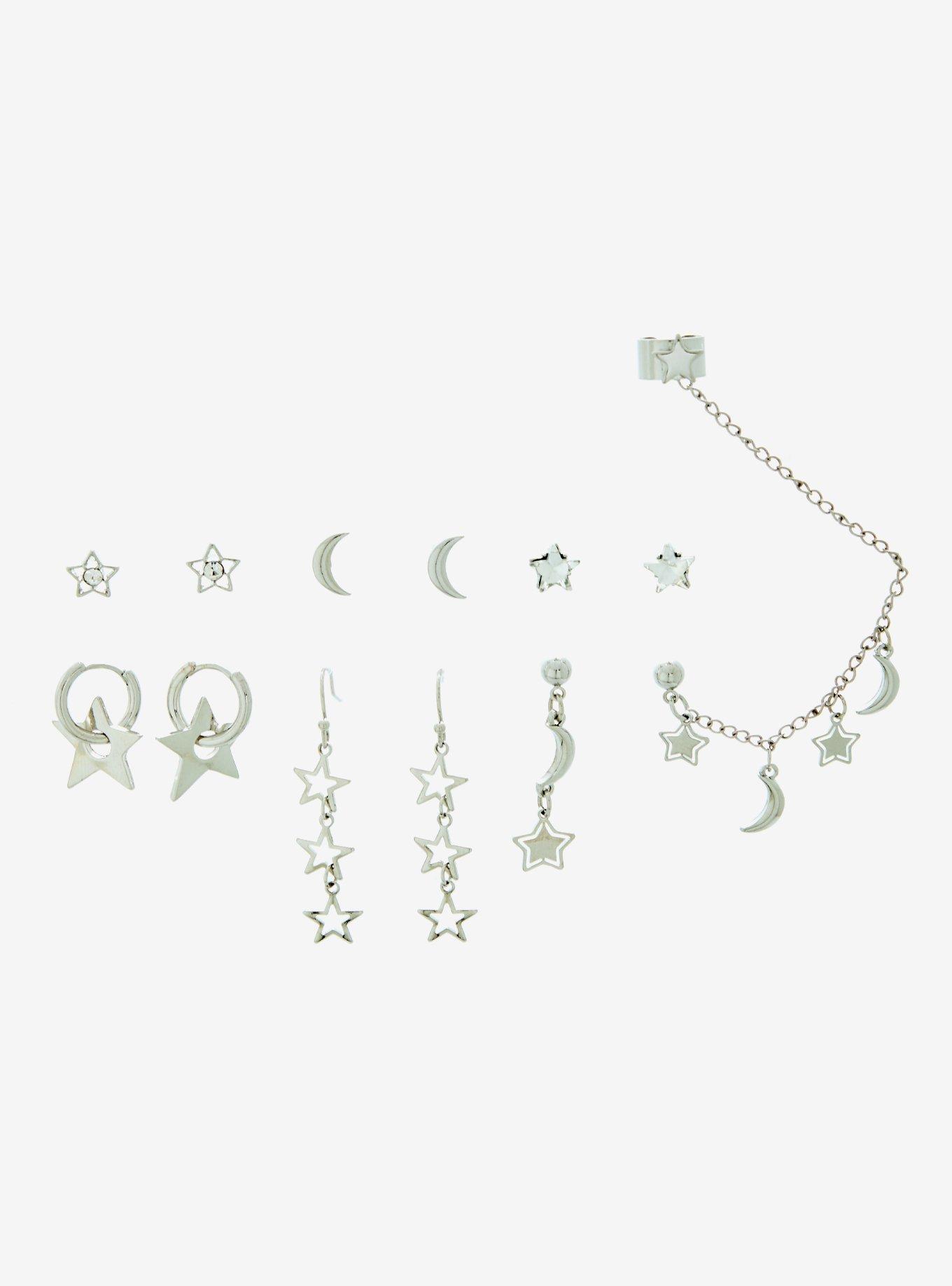 Star Moon Charm Earring Set Hot Topic