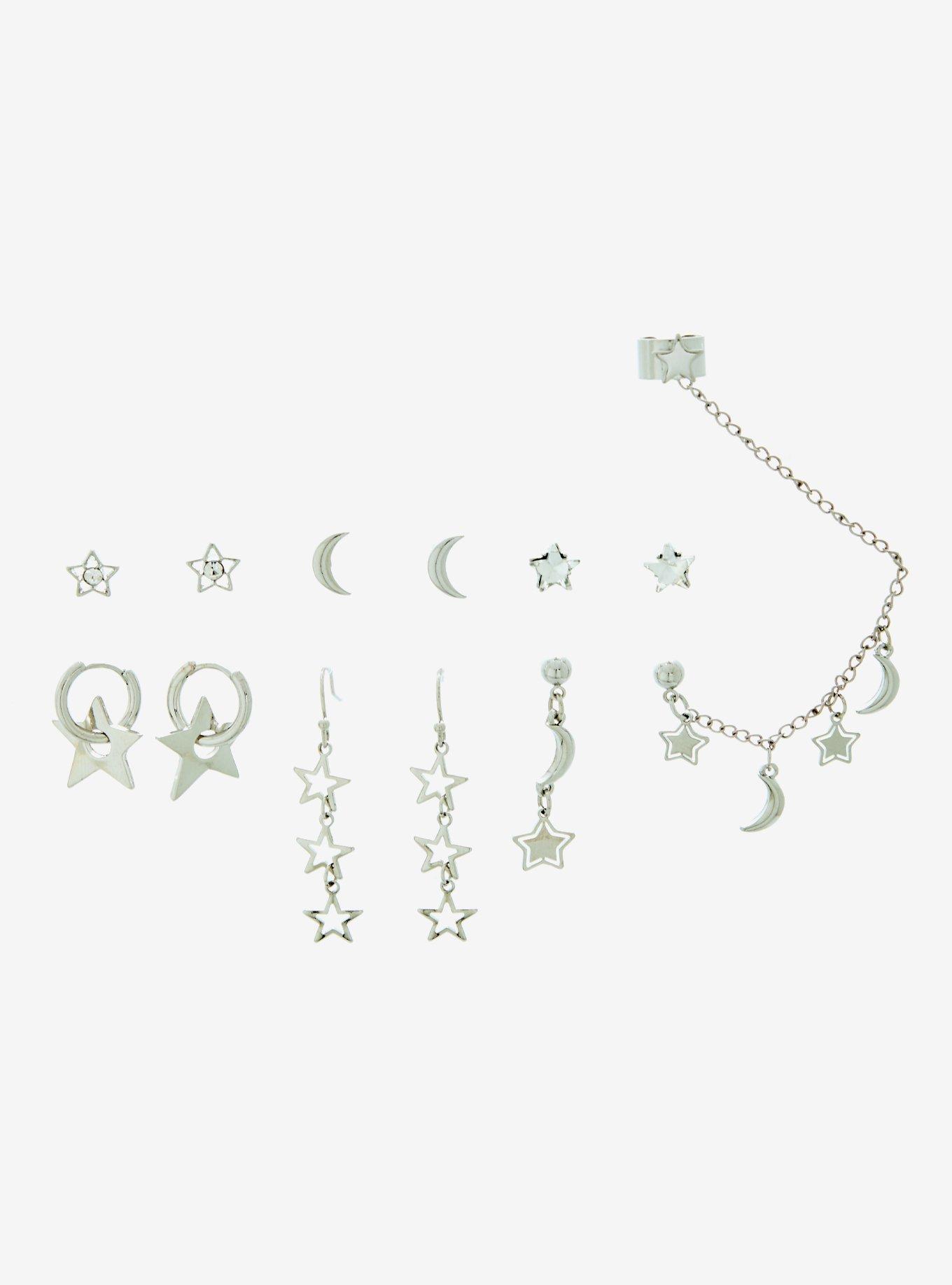 Star Moon Charm Earring Set | Hot Topic