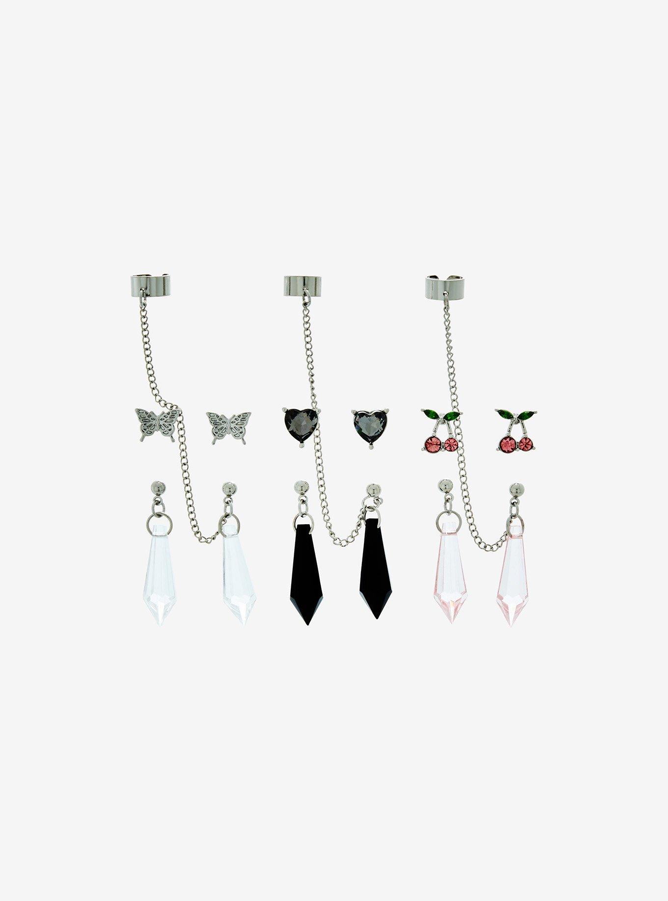 Cuff earrings with on sale chain hot topic