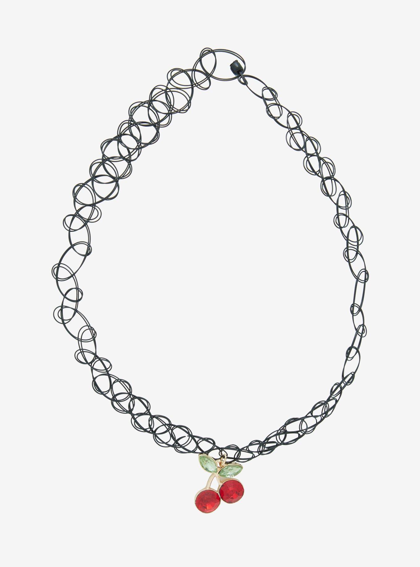 Cherry Gem Tattoo Choker, , hi-res