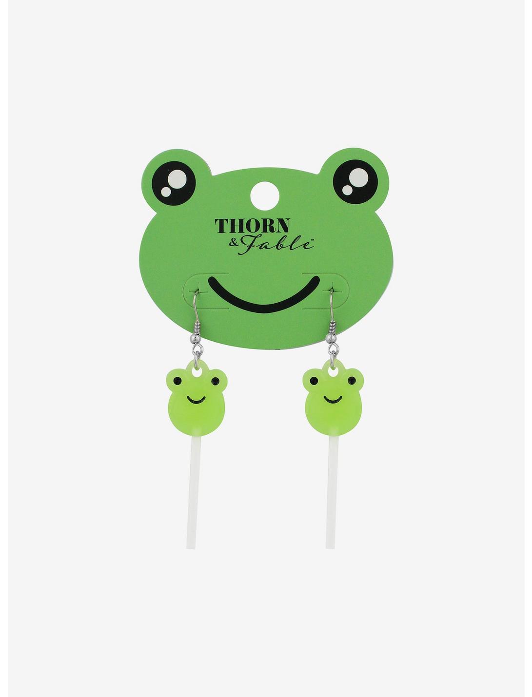 Thorn & Fable Frog Lollipop Drop Earrings, , hi-res