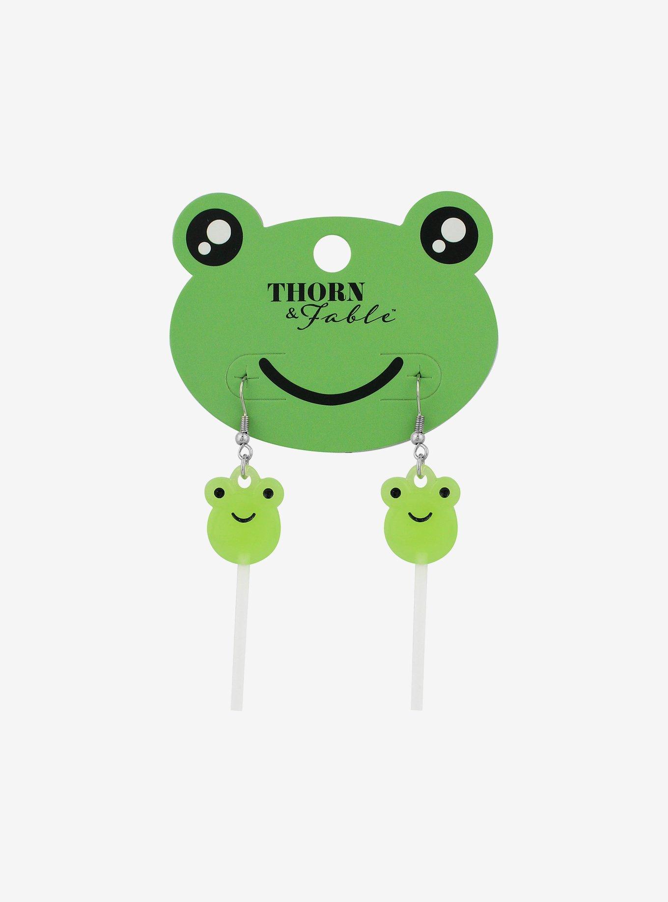 Thorn & Fable Frog Lollipop Drop Earrings, , hi-res