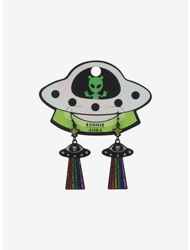 Cosmic Aura Rainbow UFO Drop Earrings, , hi-res