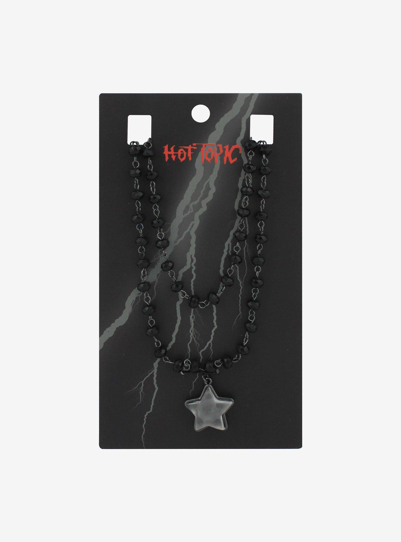 Black Star Rosary Necklace Set, , hi-res