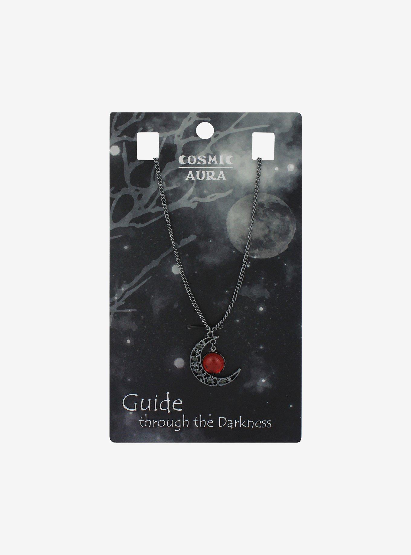 Cosmic Aura Moon Gem Necklace, , hi-res