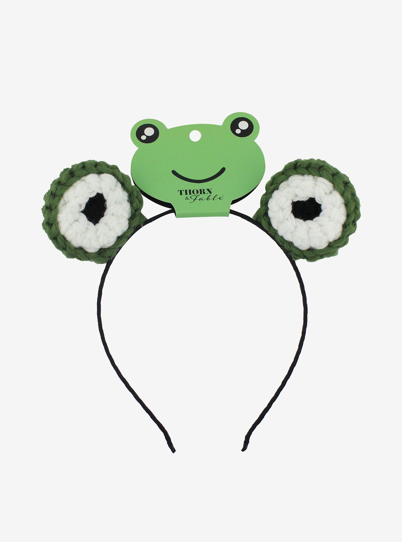 Thorn & Fable Frog Eyes Crochet Headband, , hi-res