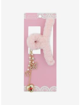 Sweet Society Heart Butterfly Fuzzy Claw Hair Clip, , hi-res