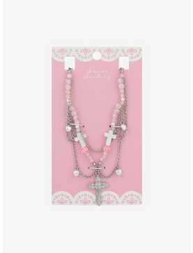 Sweet Society Cross Chain Layered Necklace, , hi-res