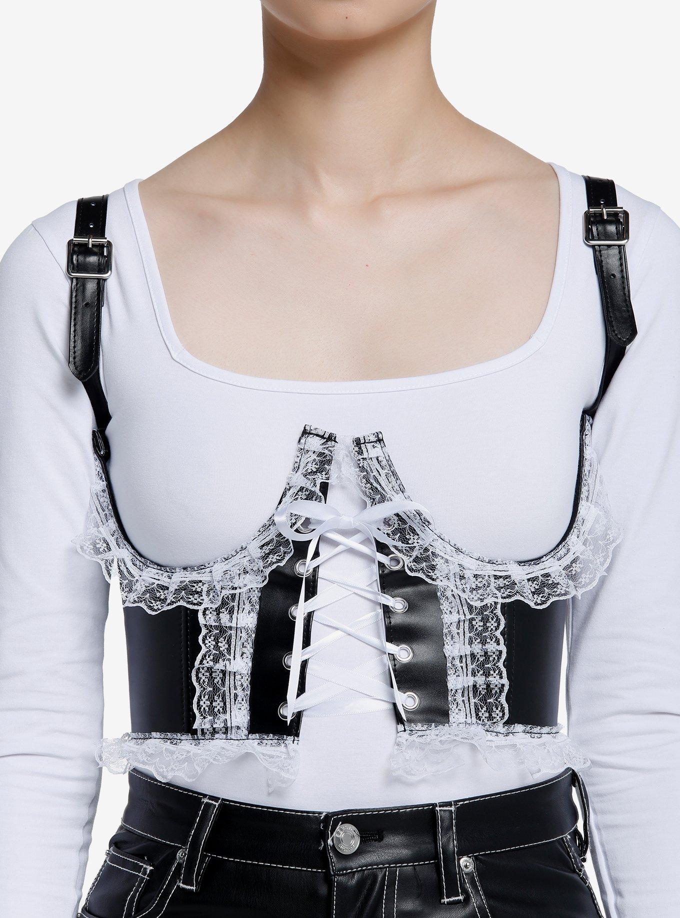 Black & White Lace Underbust Corset