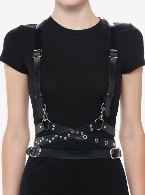 Black Grommet Crisscross Harness | Hot Topic