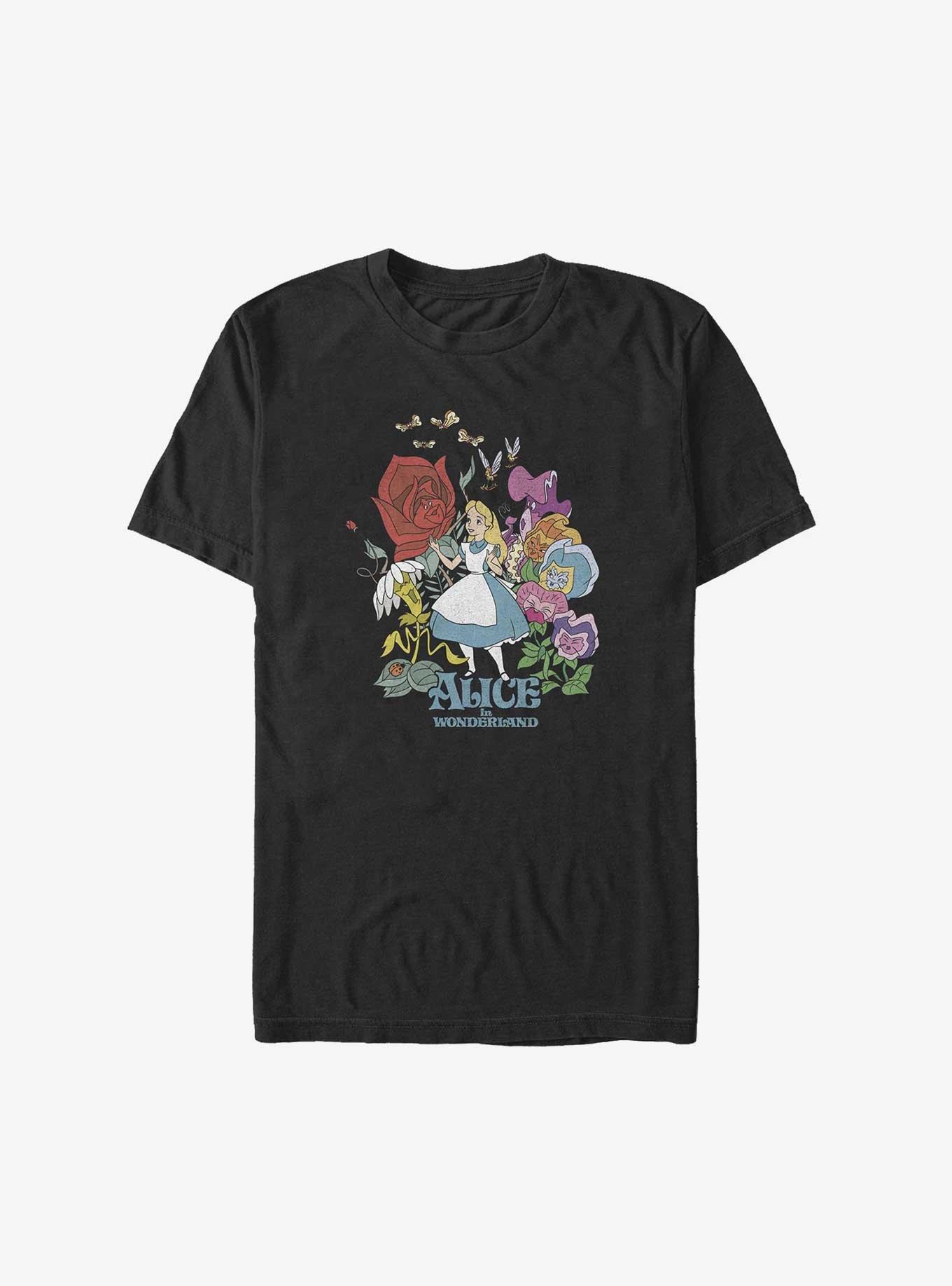 Disney Alice In Wonderland Flower Love Big & Tall T-Shirt, BLACK, hi-res