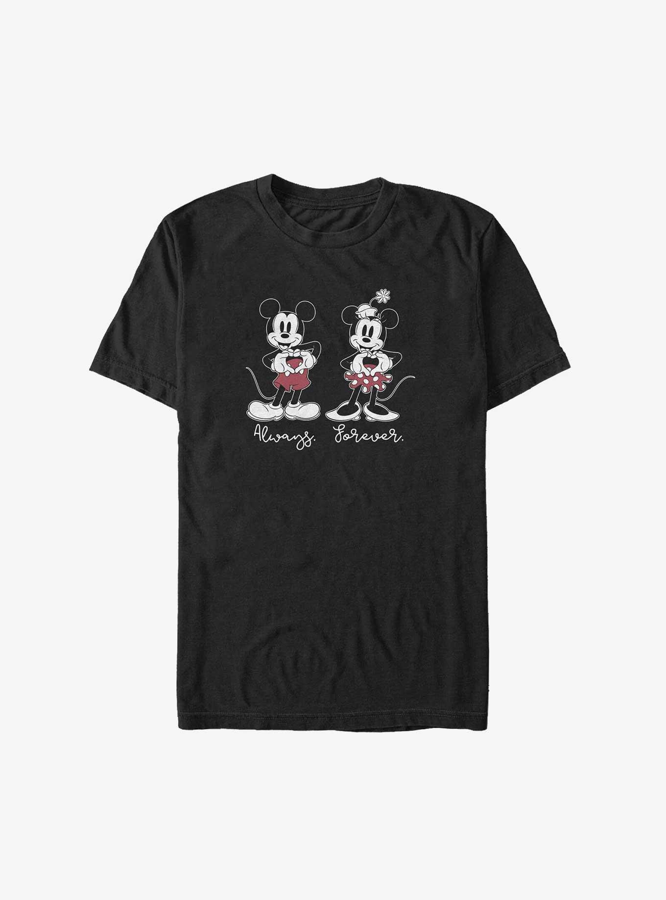 Disney Mickey Mouse & Minnie Mouse Always Forever Big & Tall T-Shirt, BLACK, hi-res