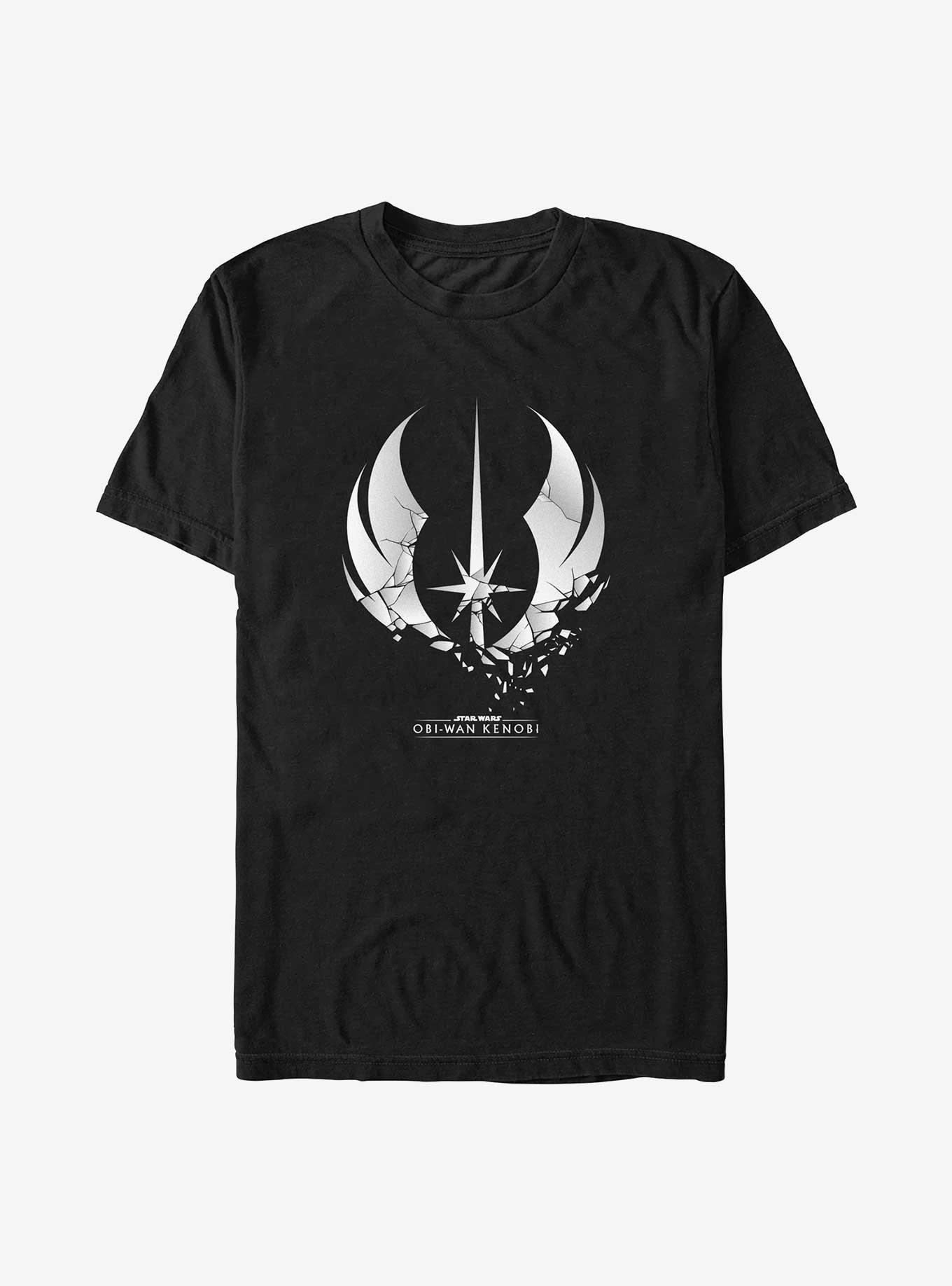 Star Wars Obi-Wan Kenobi Shattered Jedi Logo Big & Tall T-Shirt, BLACK, hi-res