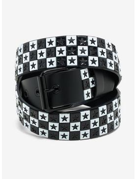 Black & White Checkered & Star Belt, , hi-res