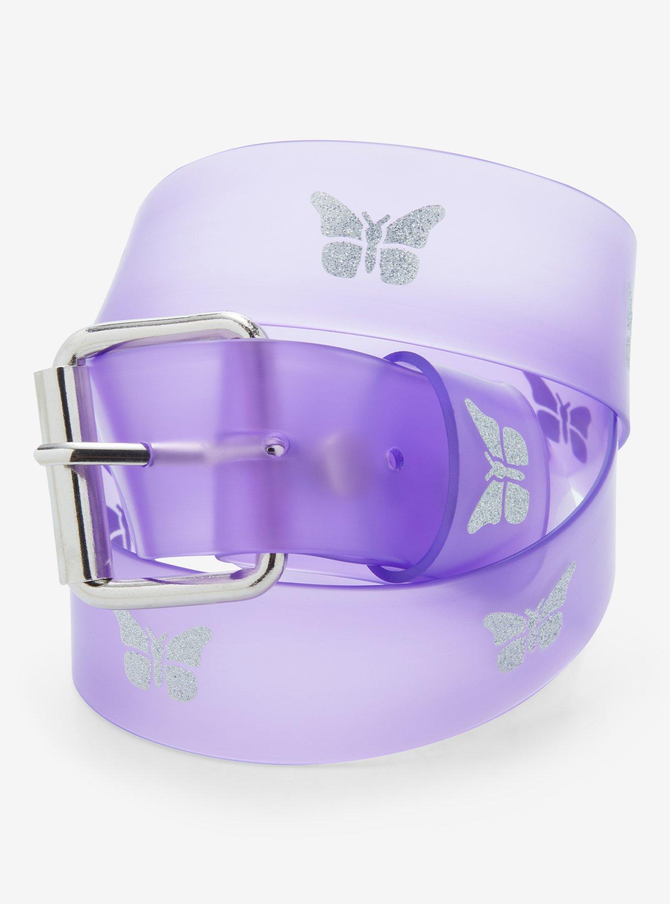 Purple Glitter Butterfly Belt, MULTI, hi-res