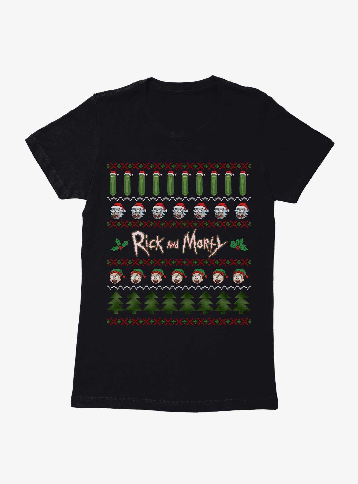 Rick And Morty Pickle Rickmas Ugly Christmas Womens T-Shirt, , hi-res