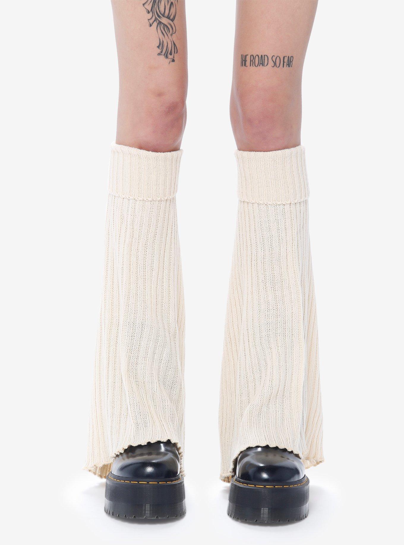 Cream Flared Leg Warmers Hot Topic
