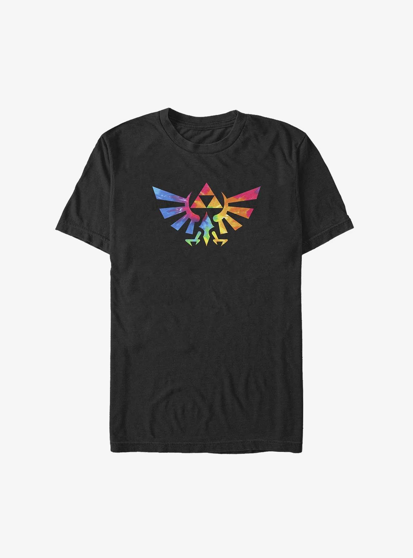 Nintendo The Legend of Zelda Tie-Dye Hyrule Crest Big & Tall T-Shirt, BLACK, hi-res