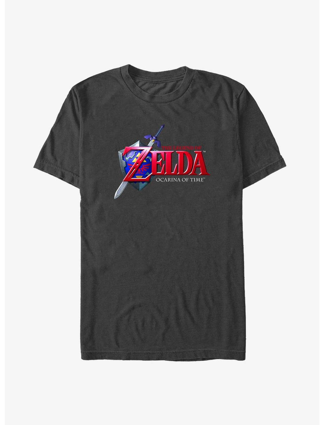 Nintendo The Legend of Zelda Ocarina Logo Big & Tall T-Shirt, BLACK, hi-res